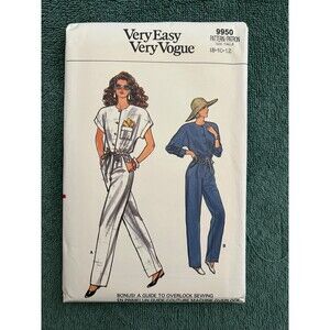 Very Easy Very Vogue  Pattern #9950 Sizes 8-10-12  2 Styles Jumpsuit Uncut
